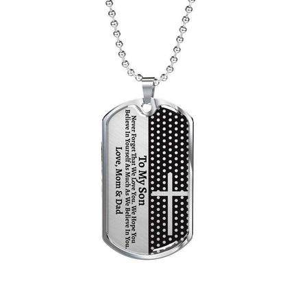 Son Dog Tag, To My Son Dog Tag Necklace, Necklace Gift For Him From Mom And Dad Gifts For Son Rakva