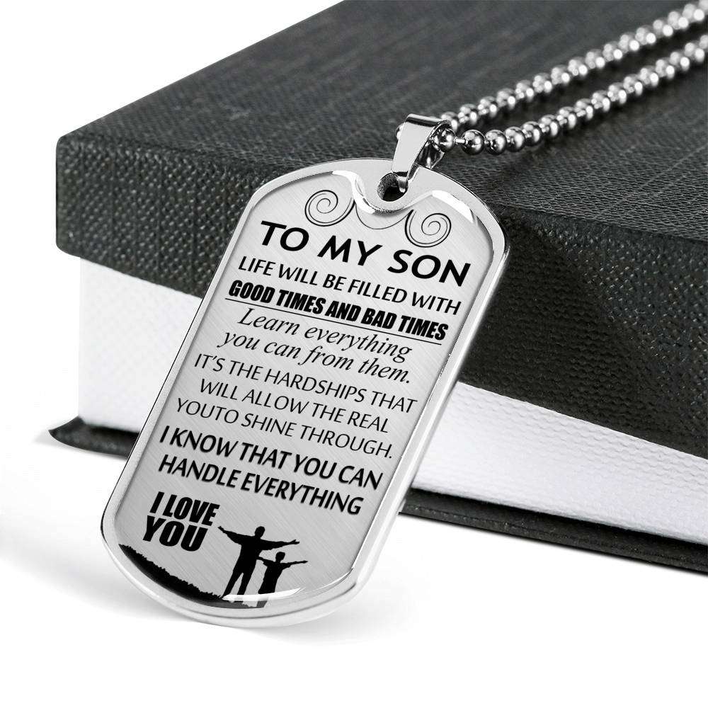 Son Dog Tag, To My Son Dog Tag:Father And Son Dog Tag, Best Gift For Son, Dog Tag For Son Gifts For Son Rakva