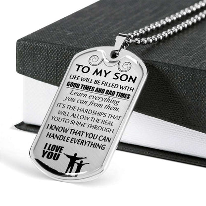 Son Dog Tag, To My Son Dog Tag:Father And Son Dog Tag, Best Gift For Son, Dog Tag For Son Gifts For Son Rakva