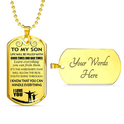 Son Dog Tag, To My Son Dog Tag:Father And Son Dog Tag, Best Gift For Son, Dog Tag For Son Gifts For Son Rakva