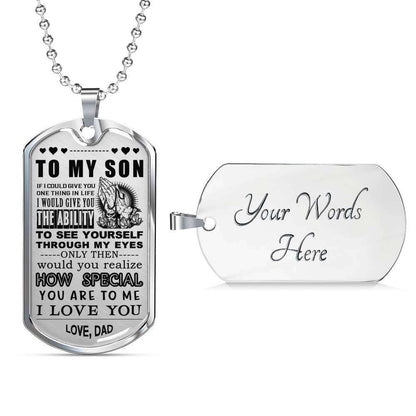 Son Dog Tag, To My Son: Gift For Son,Birthday Gift For Son,Amazing Son Dog Tag Gifts For Son Rakva