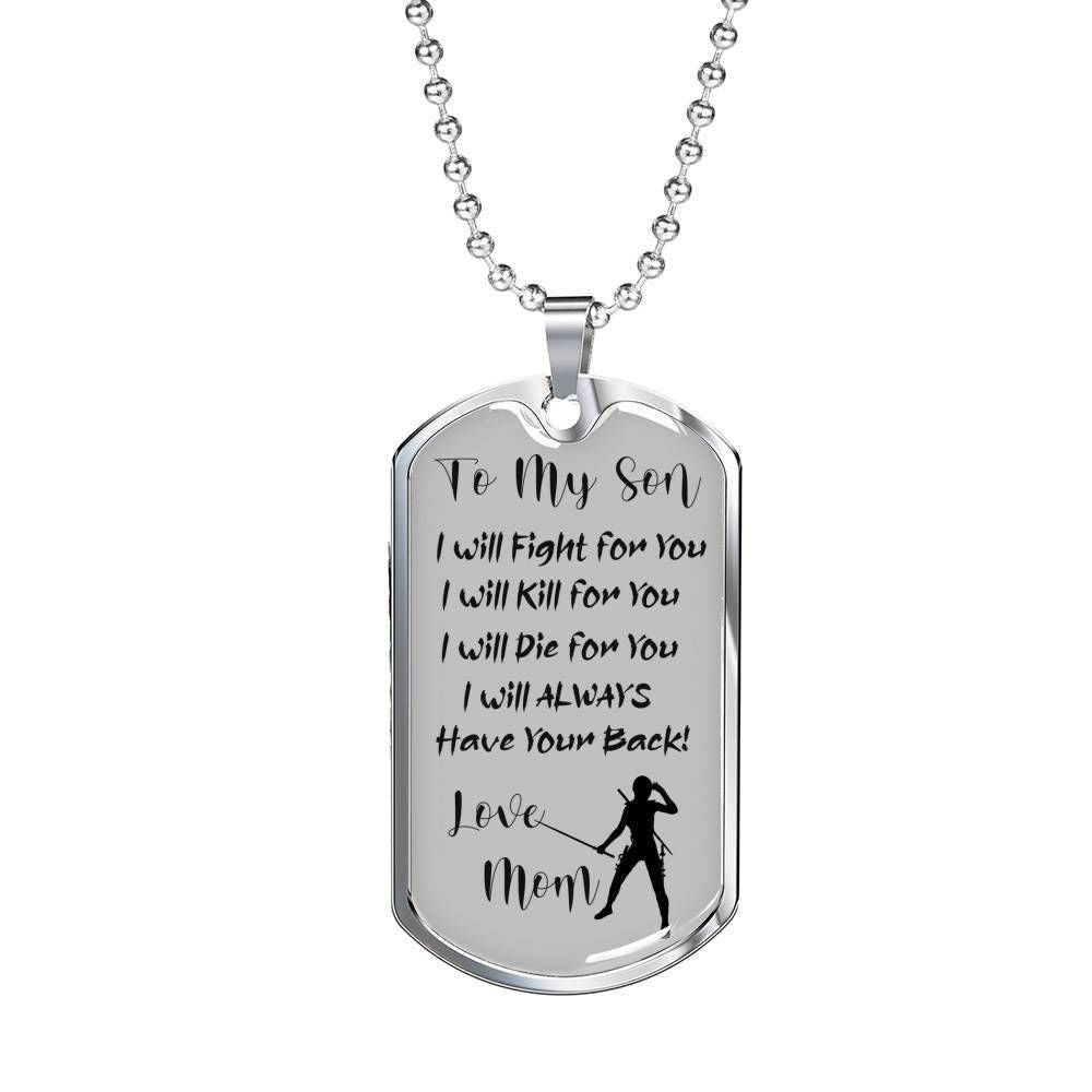 Son Dog Tag “ To My Son I Will Fight For You Dog Tag Military Chain Necklace Gifts For Son Rakva