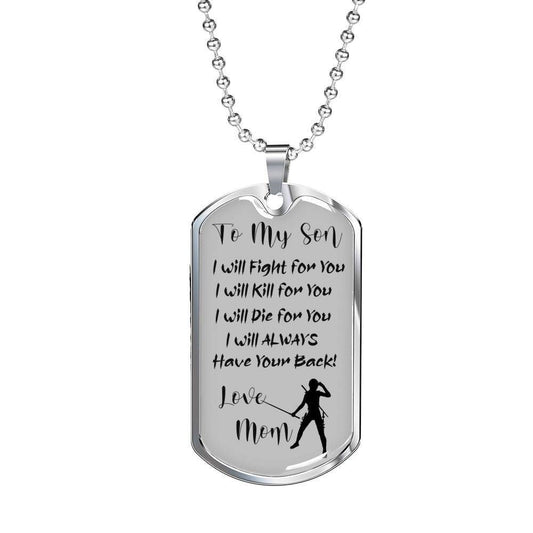 Son Dog Tag “ To My Son I Will Fight For You Dog Tag Military Chain Necklace Gifts For Son Rakva