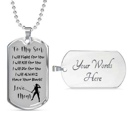 Son Dog Tag, To My Son I Will Fight For You Dog Tag Necklace Gifts For Son Rakva