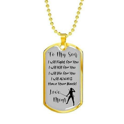 Son Dog Tag, To My Son I Will Fight For You Dog Tag Necklace Gifts For Son Rakva