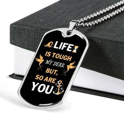 Son Dog Tag, To My Son Life Is Touch But So You’Re Dog Tag Necklace Gifts For Son Rakva