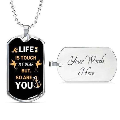 Son Dog Tag, To My Son Life Is Touch But So You’Re Dog Tag Necklace Gifts For Son Rakva