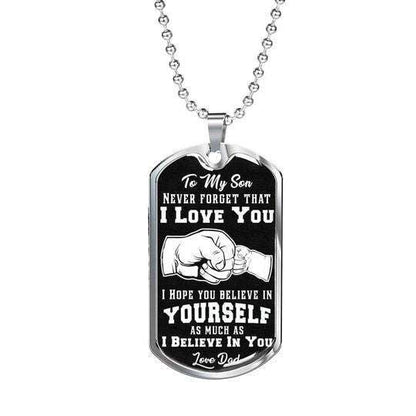 Son Dog Tag, To My Son Never Forget That I Love You Dog Tag Necklace Gifts For Son Rakva