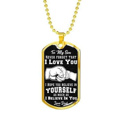 Son Dog Tag, To My Son Never Forget That I Love You Dog Tag Necklace Gifts For Son Rakva