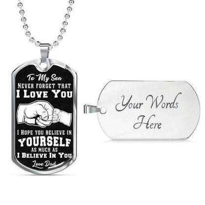 Son Dog Tag, To My Son Never Forget That I Love You Dog Tag Necklace Gifts For Son Rakva