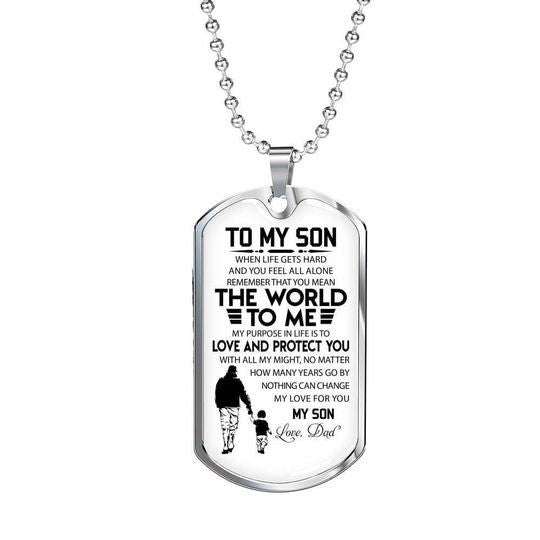 Son Dog Tag, To My Son You Are The World To Me Dog Tag Necklace Gifts For Son Rakva