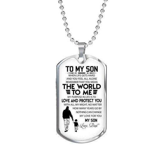 Son Dog Tag, To My Son You Are The World To Me Dog Tag Necklace Gifts For Son Rakva