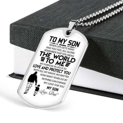 Son Dog Tag, To My Son You Are The World To Me Dog Tag Necklace Gifts For Son Rakva