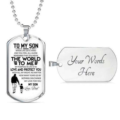 Son Dog Tag, To My Son You Are The World To Me Dog Tag Necklace Gifts For Son Rakva