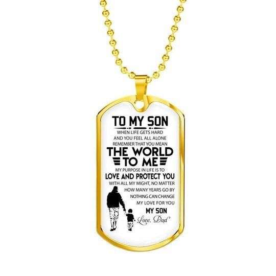 Son Dog Tag, To My Son You Are The World To Me Dog Tag Necklace Gifts For Son Rakva