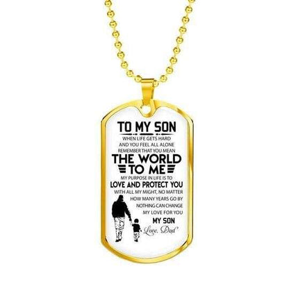 Son Dog Tag, To My Son You Are The World To Me Dog Tag Necklace Gifts For Son Rakva