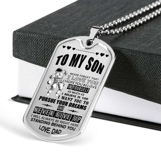 Son Dog Tag, To My Son:Dog Tag For Son From Husband, To My Son Dog Tag From Dad Gifts For Son Rakva