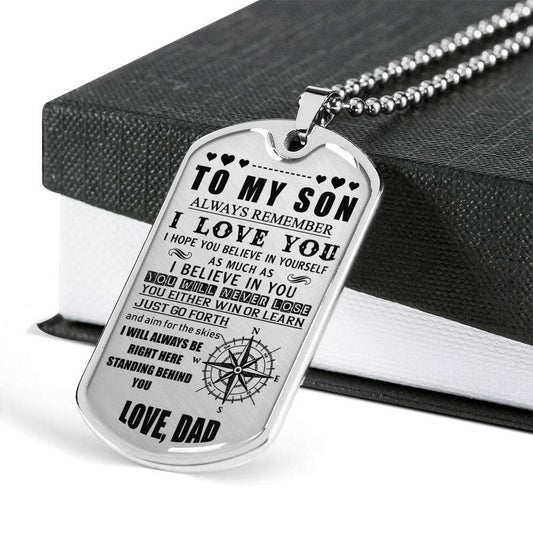 Son Dog Tag, To My Son:Gift For Son,Birthday Gift For Son From Dad, Gift For Your Son Gifts For Son Rakva