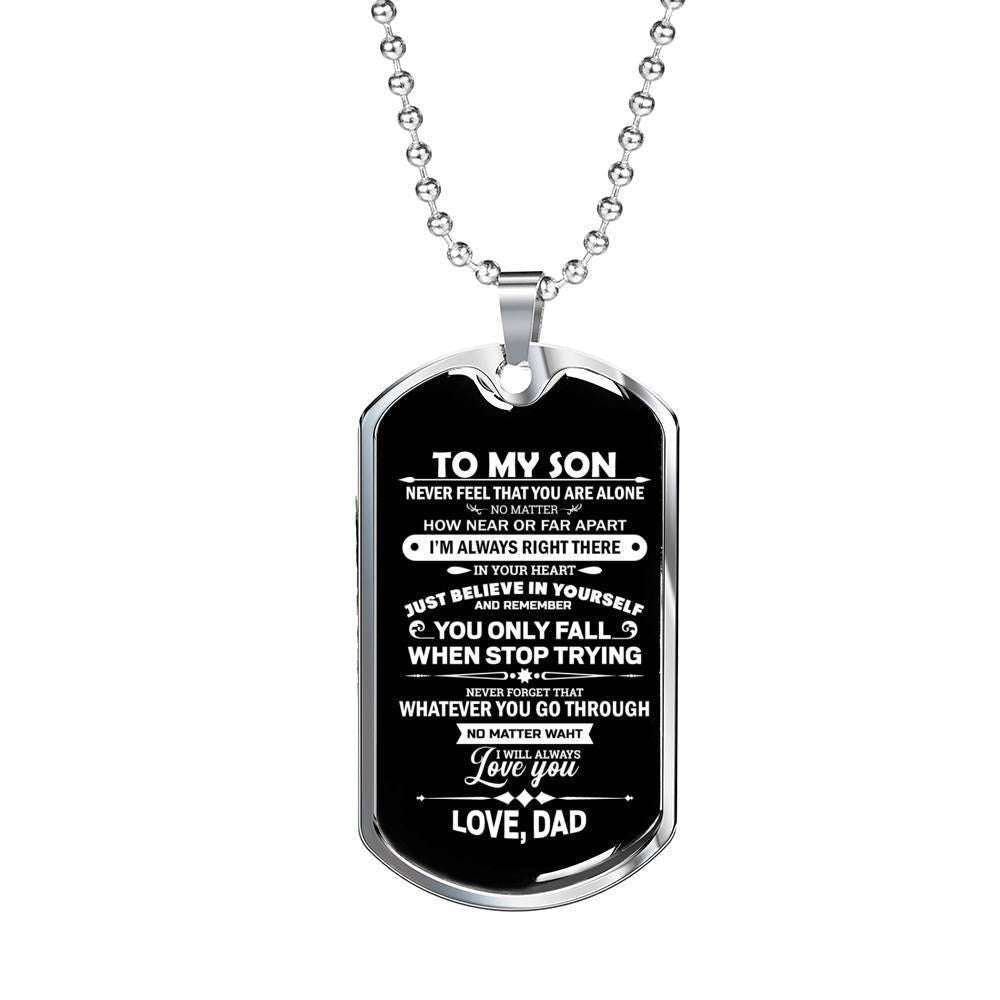 Son Dog Tag “ When You Stop Trying Dog Tag Military Chain Necklace Gift For Son Gifts For Son Rakva