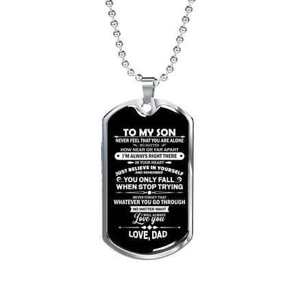 Son Dog Tag “ When You Stop Trying Dog Tag Military Chain Necklace Gift For Son Gifts For Son Rakva