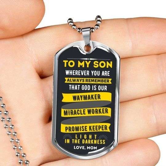 Son Dog Tag, Wherever You Are Dog Tag Necklace For Son Gifts For Son Rakva