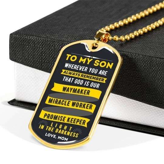 Son Dog Tag, Wherever You Are Dog Tag Necklace For Son Gifts For Son Rakva
