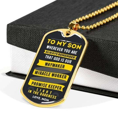Son Dog Tag, Wherever You Are Dog Tag Necklace For Son Gifts For Son Rakva