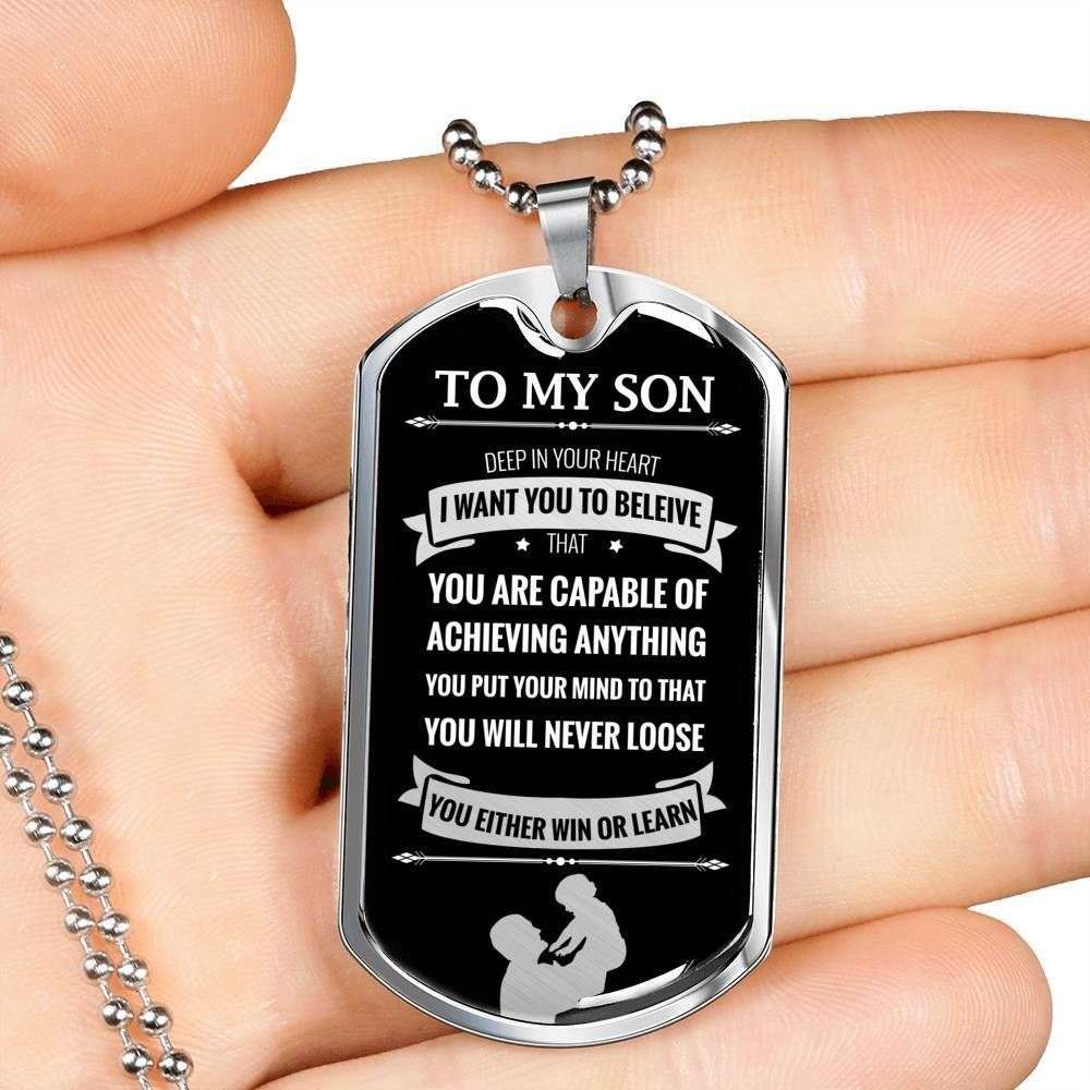 Son Dog Tag “ You Will Never Lose Dog Tag Military Chain Necklace Father Giving Son Gifts For Son Rakva