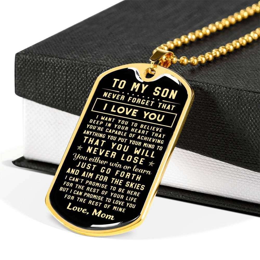 Son Dog Tag “ You Will Never Lose Dog Tag Military Chain Necklace For Son Gifts For Son Rakva