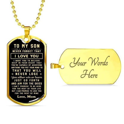 Son Dog Tag “ You Will Never Lose Dog Tag Military Chain Necklace For Son Gifts For Son Rakva