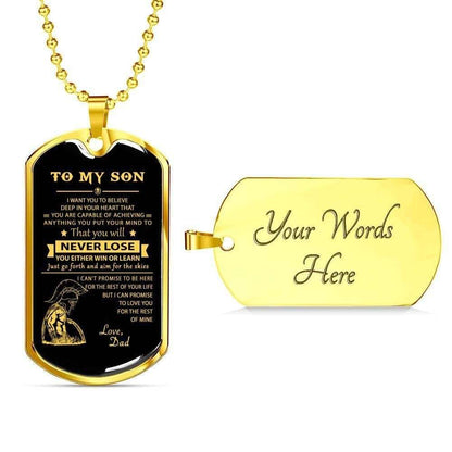 Son Dog Tag “ You’Ll Never Lose Dog Tag Military Chain Necklace Gift For Son Gifts For Son Rakva