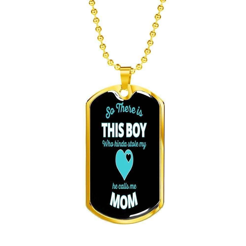 Son Dog Tagthis Boy Who Kinda Stole My Heart Dog Tag Military Chain Necklace For Son Gifts For Son Rakva