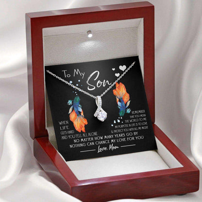 Son Necklace, Awareness Necklace: To Autistic Son Remember That You Mean The World, Meaningful Autism Message Card Gifts For Son Rakva