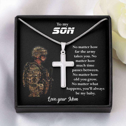 Son Necklace, Birthday Gift For Army Son, Present From Mom Gift On 4Th July, Son In Military Necklace, Son Gift Gifts For Son Rakva