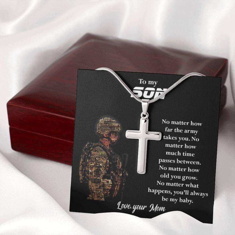 Son Necklace, Birthday Gift For Army Son, Present From Mom Gift On 4Th July, Son In Military Necklace, Son Gift Gifts For Son Rakva