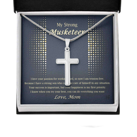Son Necklace, My Strong Musketeer You Can Do Everything From Mom, Message Card Gifts For Son Rakva