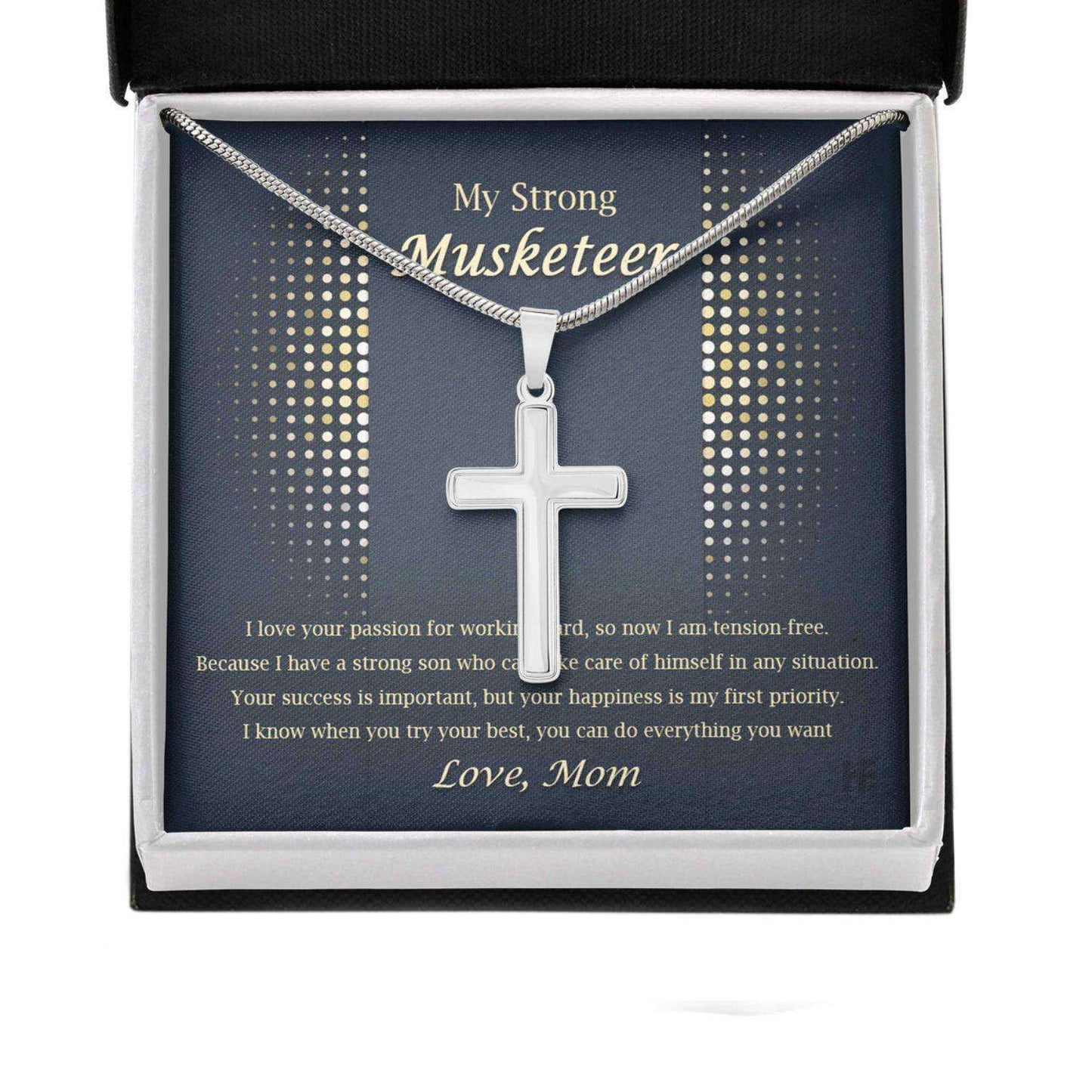 Son Necklace, My Strong Musketeer You Can Do Everything From Mom, Message Card Gifts For Son Rakva