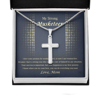 Son Necklace, My Strong Musketeer You Can Do Everything From Mom, Message Card Gifts For Son Rakva