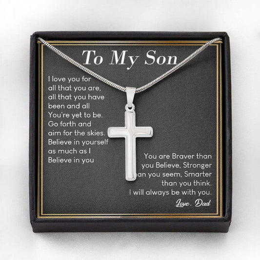 Son Necklace, Son Necklace, Son Necklace, Son Necklace To My Son From Dad “ Cross Necklace Gifts For Son Rakva