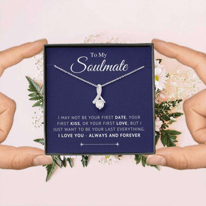 Soulmate Necklace, Gift For Girlfriend Wife Fiancee, Engagement Gift Necklace For Karwa Chauth Rakva