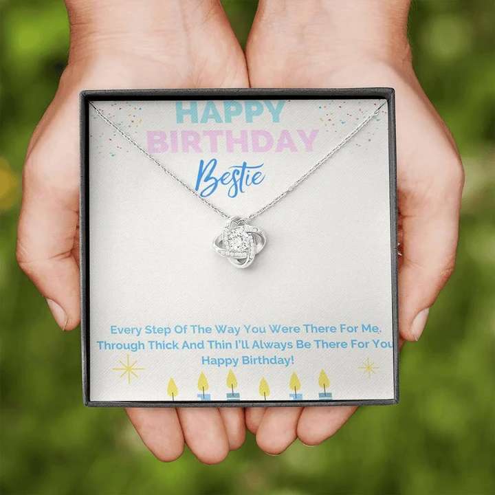 Special Birthday Gift For Girl Bestie - 925 Sterling Silver Knot Pendant Gifts for Sister Rakva