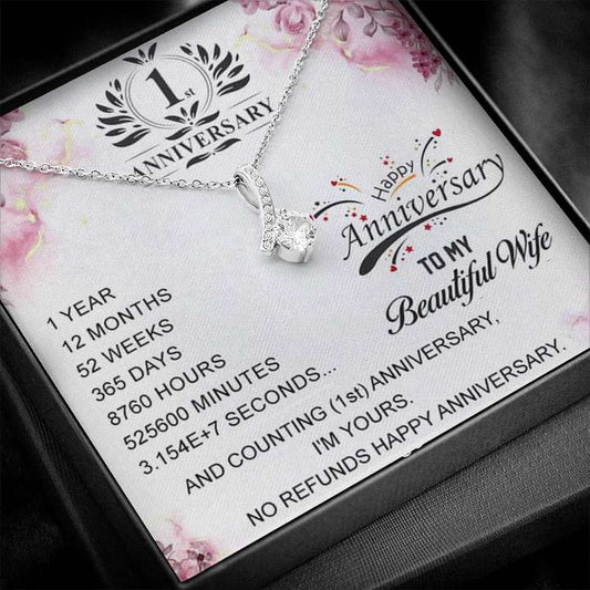 Special First Anniversary Gift For Wife - Pure Silver Pendant With Message Card For Karwa Chauth Rakva
