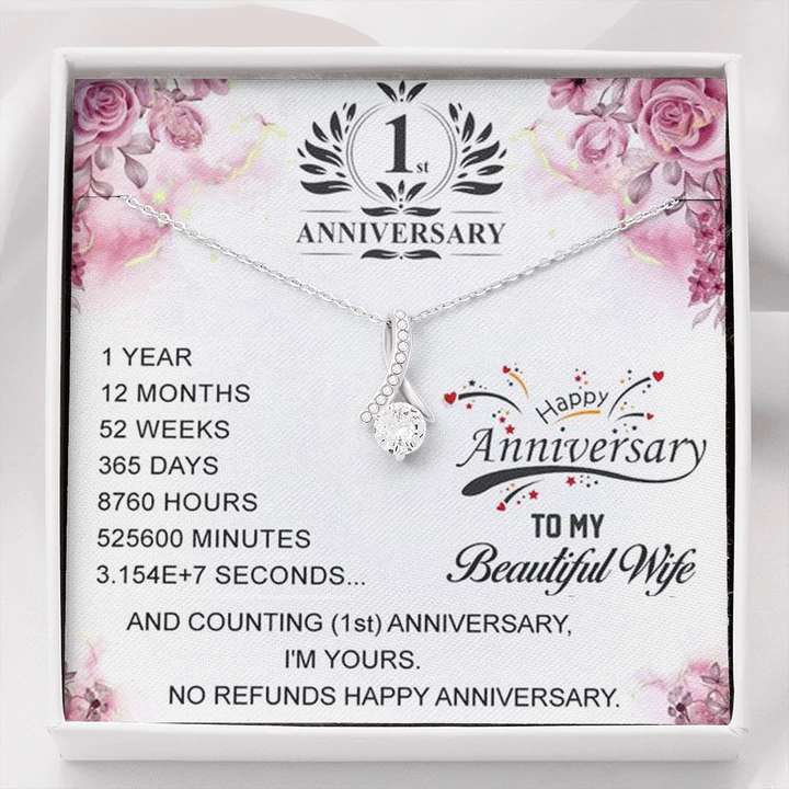 Special First Anniversary Gift For Wife - Pure Silver Pendant With Message Card For Karwa Chauth Rakva