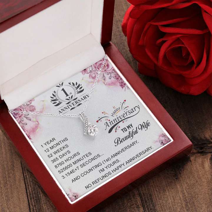 Special First Anniversary Gift For Wife - Pure Silver Pendant With Message Card For Karwa Chauth Rakva