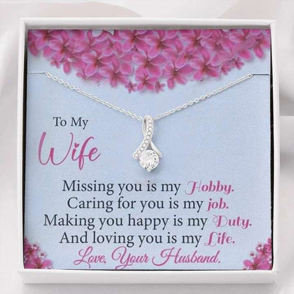 Special Gift For Wife With Message Card - 925 Sterling Silver Pendant For Karwa Chauth Rakva