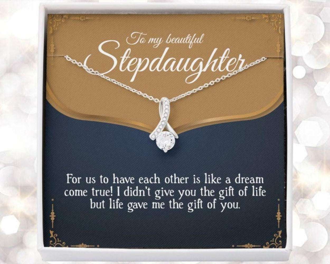 Stepdaughter Necklace Gift From Stepmother, Bonus Daughter Wedding Day Necklace Dughter's Day Rakva