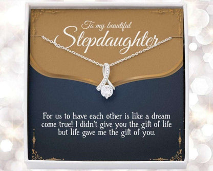 Stepdaughter Necklace Gift From Stepmother, Bonus Daughter Wedding Day Necklace Dughter's Day Rakva