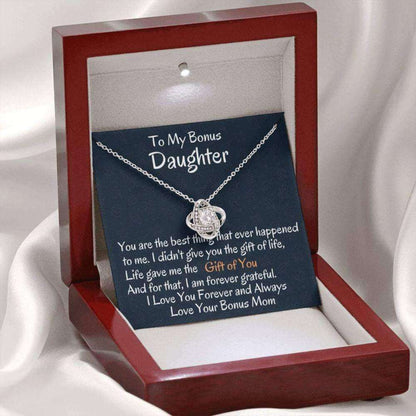Stepdaughter Necklace, To My Bonus Daughter Love Knot Necklace, Birthday Gift, I Love You Dughter's Day Rakva