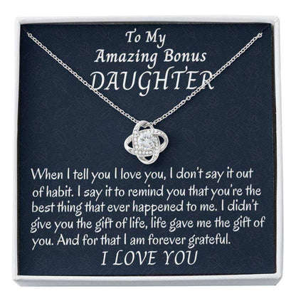 Stepdaughter Necklace, To My Bonus Daughter Love Knot Necklace, Stepdaughter Gift, Gift For Bonus Daughter, Daughter In Law Dughter's Day Rakva
