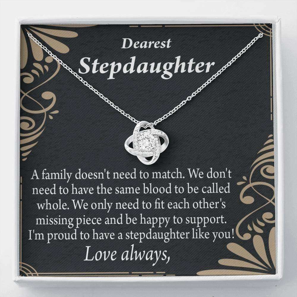Stepdaughter Necklace, To My Stepdaughter Necklace Gift, Family Reminder Message Card Necklace Dughter's Day Rakva